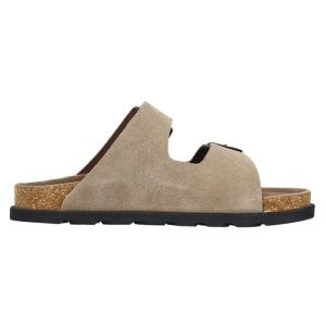 Papuci barbati bej casual piele intoarsa cu talpa groasa Rieker 21190-27-Bej