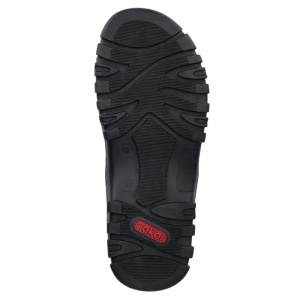 Sandale barbati negru sport piele ecologica cu talpa joasa Rieker 25055-00-Negru