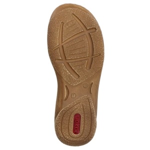 Sandale dama albastru casual din piele ecologica cu talpa joasa si inchidere velcro Rieker V2860-14-Albastru
