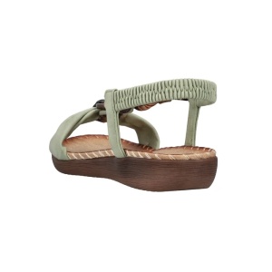 Sandale dama verde casual piele ecologica cu talpa joasa Rieker V7568-52-Verde