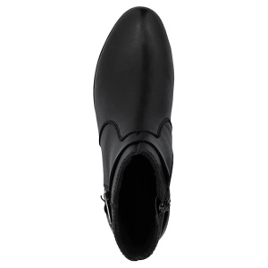 Botine dama negru casual piele naturala cu toc Rieker 78664-00-Negru