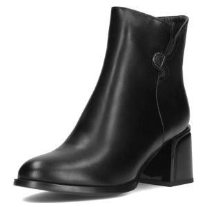 Botine dama negru elegante piele ecologica cu toc Filippo DBT4865-23-BK-Negru