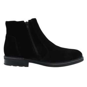 Cizme barbati negru elegante piele intoarsa scurte cu toc Nicolis 45802-Negru