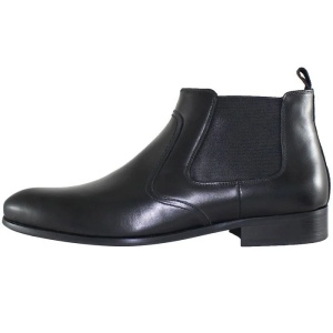 Cizme barbati, negru, elegante, piele naturala, scurte, cu toc, Eldemas F5003-22-Negru