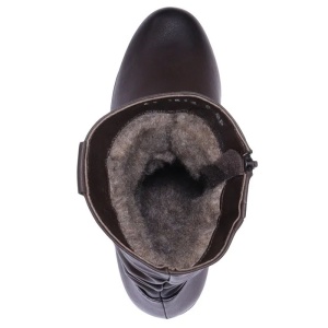 Cizme dama maro casual piele naturala imblanite scurte cu platforma Nicolis 151856-Maro