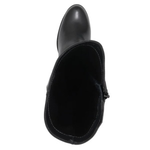 Cizme dama negru casual piele naturala lungi cu toc Nicolis 159710-Negru