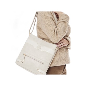 Geanta dama bej casual piele ecologica crossbody si de umar cu bareta reglabila Rieker H1072-81-Bej