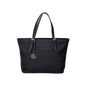 Geanta dama, negru, casual, piele ecologica, shopper, de mana, cu accesorii metalice, Rieker H1491-00-Negru