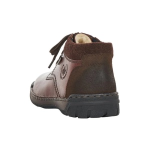 Ghete barbati maro casual piele naturala impermeabile imblanite cu talpa joasa Rieker B0348-25-Maro