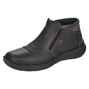 Ghete barbati maro casual piele naturala impermeabile imblanite cu talpa joasa Rieker 03072-25-Maro