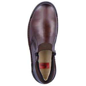 Ghete barbati maro casual piele naturala impermeabile imblanite cu talpa joasa Rieker B0392-25-Maro