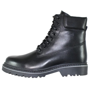 Ghete barbati, negru, casual, piele naturala, imblanite, cu toc, Nicolis 42468-Negru