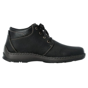 Ghete barbati negru casual piele naturala impermeabile imblanite cu talpa joasa Rieker 05305-00-Negru