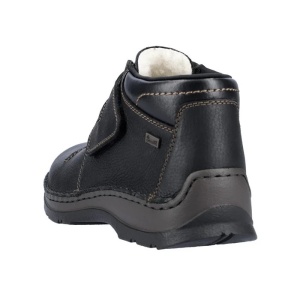 Ghete barbati negru casual piele naturala impermeabile imblanite cu talpa joasa Rieker 05367-00-Negru