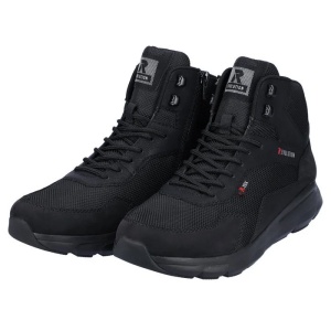 Ghete barbati negru sport piele naturala impermeabile cu talpa joasa Rieker 07860-00-Negru