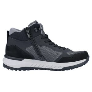 Ghete barbati negru sport piele naturala impermeabile cu talpa joasa Rieker U0160-00-Negru