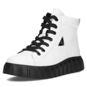 Ghete dama alb casual piele naturala cu talpa joasa Filippo DBT4146-23-WH-Alb