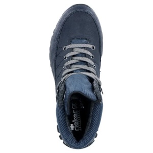 Ghete dama albastru inchis sport piele ecologica impermeabile cu talpa joasa Rieker M9830-15-Albastru-Inchis