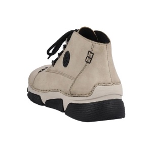 Ghete dama bej casual piele ecologica cu talpa joasa Rieker 45902-60-Bej