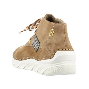 Ghete dama bej casual piele ecologica cu talpa joasa Rieker 55034-64-Bej