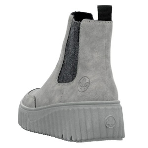 Ghete dama gri casual piele ecologica cu talpa groasa Rieker N2553-40-Gri