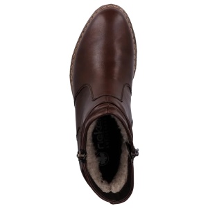 Ghete dama maro casual piele ecologica imblanite cu toc Rieker 77281-25-Maro