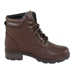 Ghete dama maro casual piele naturala imblanite cu toc Nicolis 40025-Maro