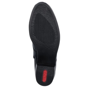 Ghete dama negru casual piele ecologica cu toc Rieker 73930-00-Negru