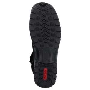 Ghete dama negru casual piele intoarsa impermeabile imblanite cu talpa joasa Rieker L7162-00-Negru