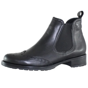 Ghete dama negru casual piele naturala cu toc Elvis 432-4-Negru