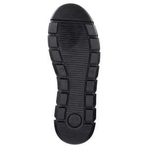Ghete dama negru casual piele naturala imblanite cu talpa joasa Rieker Y3550-00-Negru