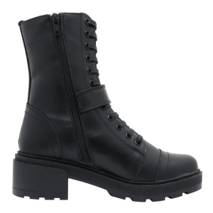 Ghete dama negru casual piele naturala imblanite cu toc Nicolis 144626-Negru