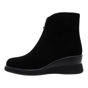 Ghete dama, negru, elegante, piele intoarsa, cu platforma, Karisma W1W150001A-01-I-Negru