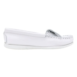 Mocasini dama alb casual piele naturala cu franjuri cu talpa joasa Formazione 9913-Alb