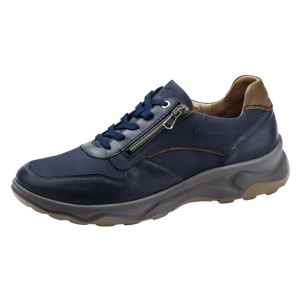 Pantofi barbati albastru inchis casual piele naturala cu talpa groasa Waldlaufer 718006-301-519-H-Max-Albastru-Inchis