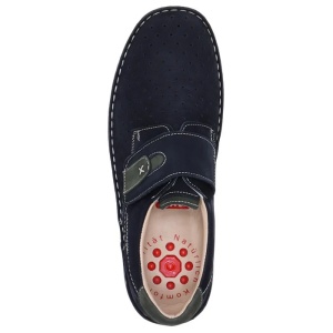 Pantofi barbati albastru inchis casual piele naturala perforati cu talpa joasa Otter OT9583-42-2-Albastru-Inchis