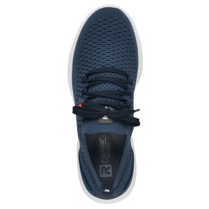 Pantofi barbati albastru sport textil cu talpa joasa Rieker 07402-14-Albastru