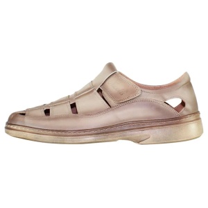 Pantofi barbati, bej, casual, piele naturala, perforati, cu talpa joasa, Nicolis 70864-Bej
