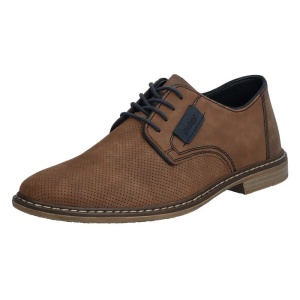 Pantofi barbati maro casual piele naturala cu toc Rieker 13439-24-Maro