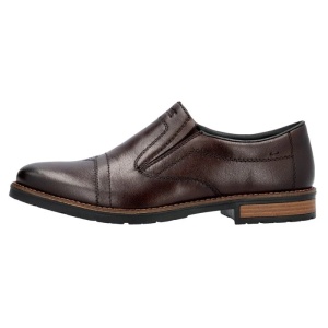 Pantofi barbati, maro, casual, piele naturala, cu toc, Rieker 14654-25-Maro