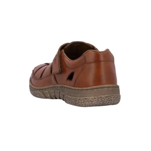 Pantofi barbati maro casual piele naturala perforati cu talpa joasa Rieker 03578-24-Maro