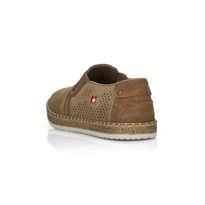 Pantofi barbati maro casual piele naturala perforati cu talpa joasa Rieker B5297-64-Maro