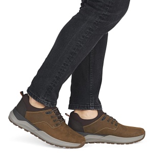 Pantofi barbati maro casual piele naturala si textil cu talpa groasa Rieker 06050-22-Maro
