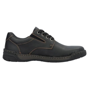 Pantofi barbati negru casual piele naturala cu talpa joasa Rieker B0306-00-Negru