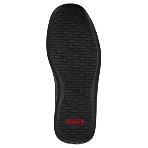 Pantofi barbati negru casual piele naturala perforati cu talpa joasa Rieker 05281-00-Negru
