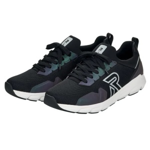 Pantofi barbati negru sport textil cu talpa groasa Rieker 07802-00-Negru