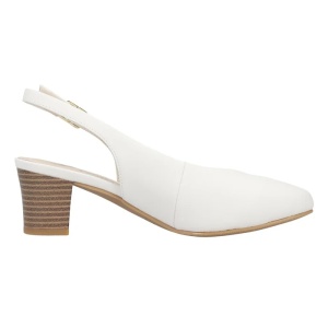 Pantofi dama alb casual piele naturala cu toc Rieker 44651-80-Alb