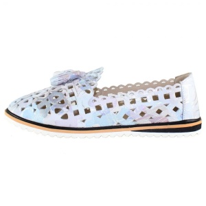 Pantofi dama, albastru deschis, casual, piele naturala, perforati, cu talpa joasa, Dogati 526-Albastru-Deschis