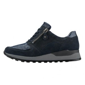 Pantofi dama, albastru inchis, ortopedici, sport, piele naturala, cu talpa joasa, Waldlaufer H64007-307-194-Hiroko-Albastru-Inchis