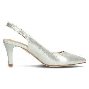 Pantofi dama argintiu eleganti textil cu toc Filippo DP4499-23-SI-Argintiu